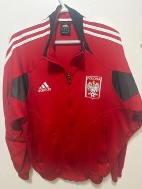 adidas Red and Black Polonia Track Jacket